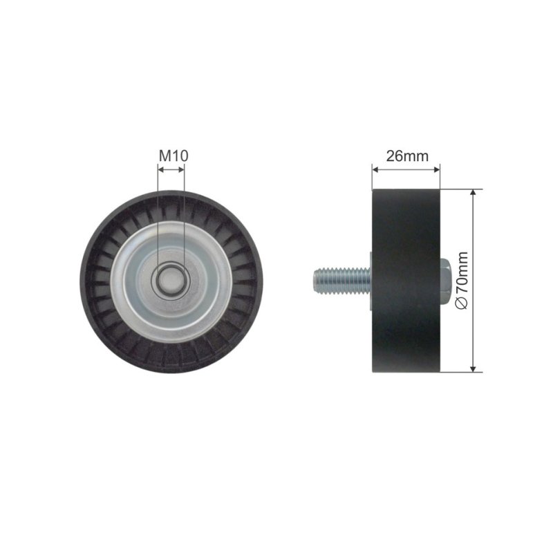 Poulie de renvoi de courroie trapézoïdale à nervures pour BMW OE 11281440378 Aftermarket
