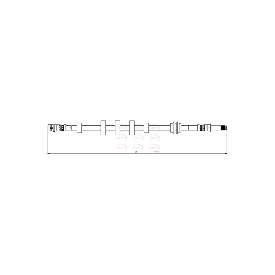 Brake Hose Pipe APEC HOS3844 OE Ref 8K0611707B APEC