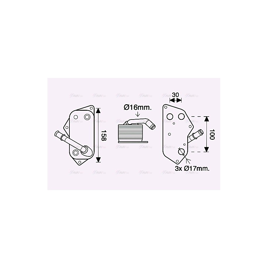 Engine Oil Cooler AVA QUALITY COOLING BW3558 OE Ref 5989070201 AVA QUALITY COOLING