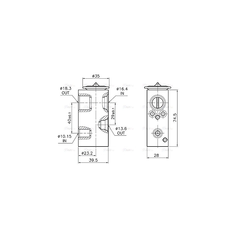 AVA AC Expansion Valve AVA QUALITY COOLING RT1683 OE Ref 6001547682 AVA QUALITY COOLING