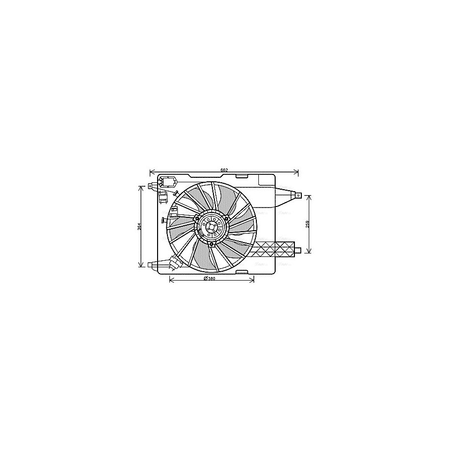 Radiator Fan AVA QUALITY COOLING RT7539 OE Ref 7701054966 AVA QUALITY COOLING