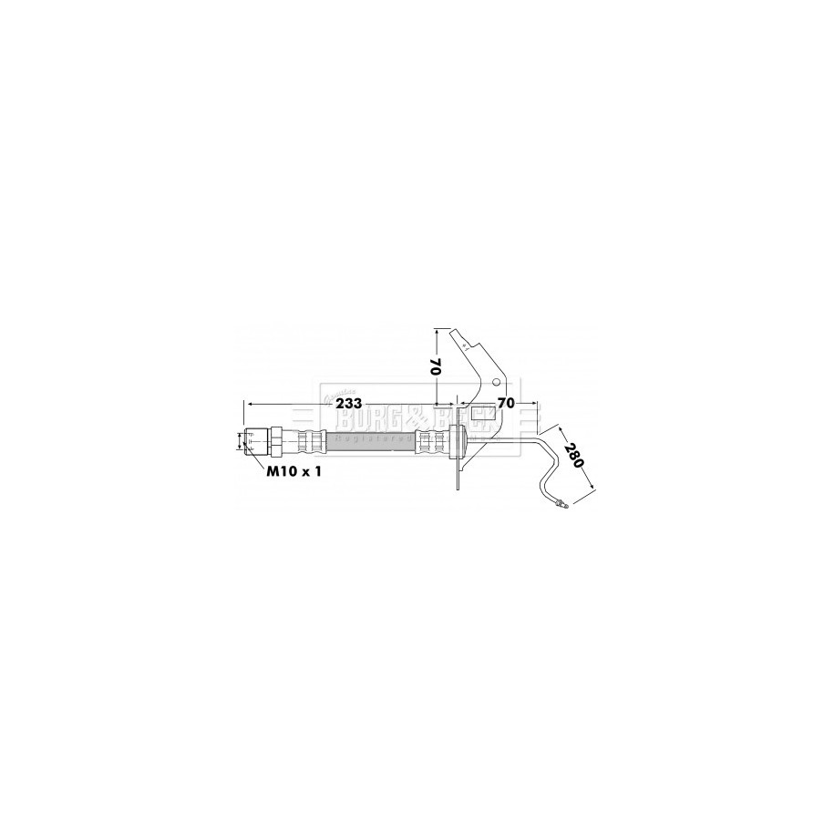 Brake Hose Pipe BORG & BECK BBH7120 OE Ref 13334948 BORG & BECK