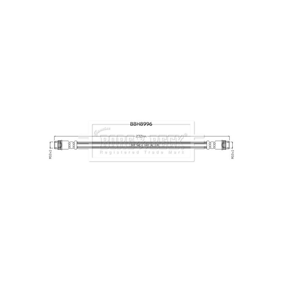 Brake Hose Pipe BORG & BECK BBH8996 OE Ref 8200695145 BORG & BECK