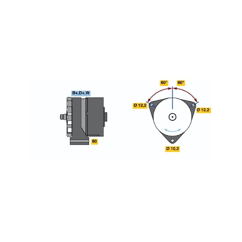 Alternateur BOSCH 0986033570 pour MERCEDES OE A0061546702 BOSCH