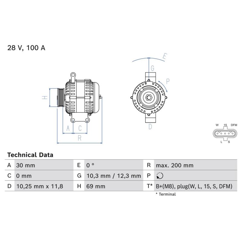 Alternateur BOSCH 0986085370 pour MERCEDES OE A0141549902 BOSCH