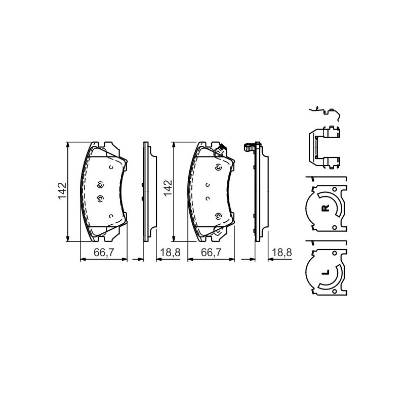 Jeu de plaquettes de frein BOSCH 0986494609 pour CHEVROLET, MG, VAUXHALL, SAAB BOSCH