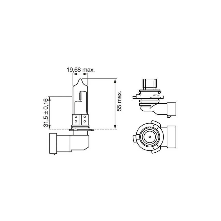 Ampoule projecteur BOSCH 1987302153 pour ALPINA, BMW, CADILLAC, CHEVROLET et plus encore... BOSCH