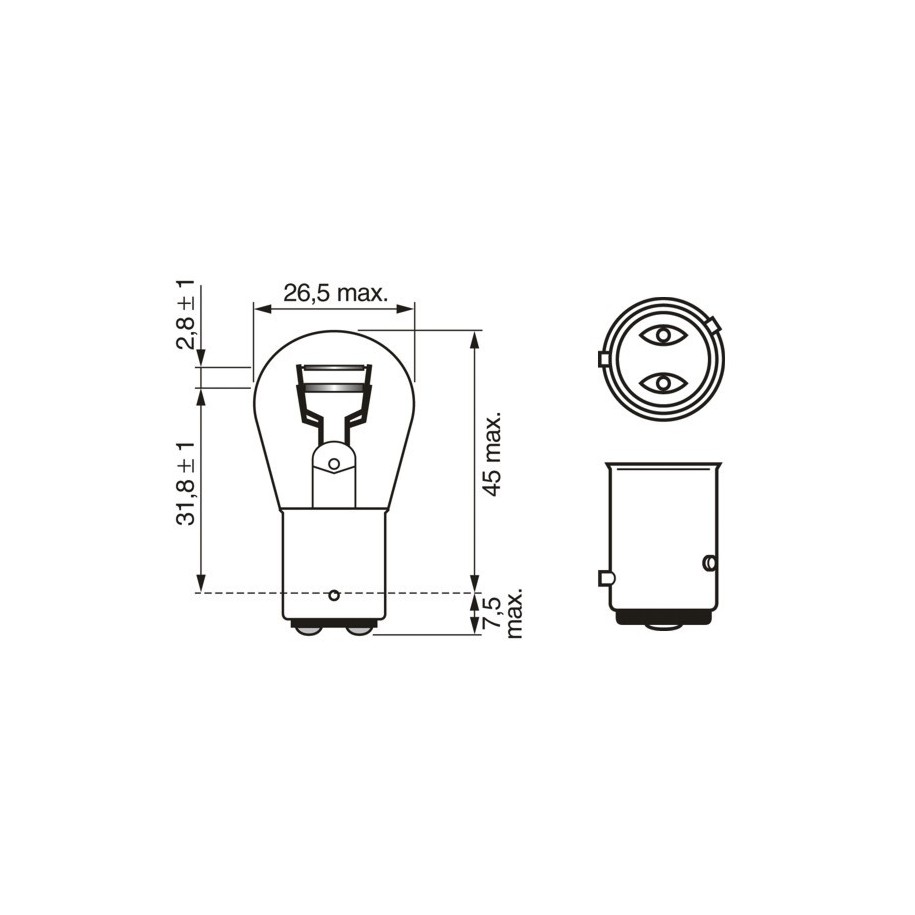 Ampoule de feu stop BOSCH 1987302215 pour ALPINA, AUDI, BMW, CHEVROLET et plus encore... BOSCH