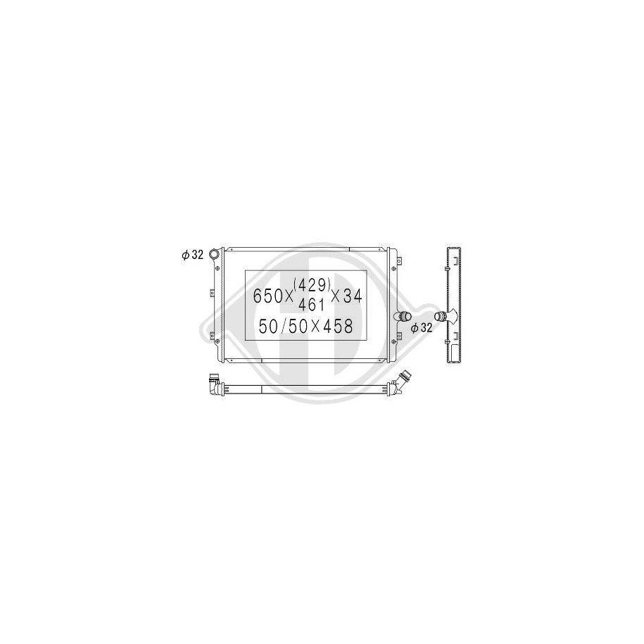 Radiateur DCM3443 pour AUDI, SEAT, SKODA, VW DIEDERICHS