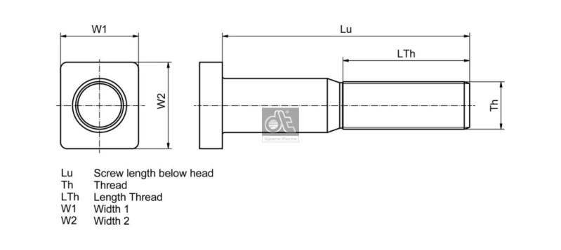 Wheel Stud DIESEL TECHNIC 1.17034 OE Ref 1368690 DIESEL TECHNIC