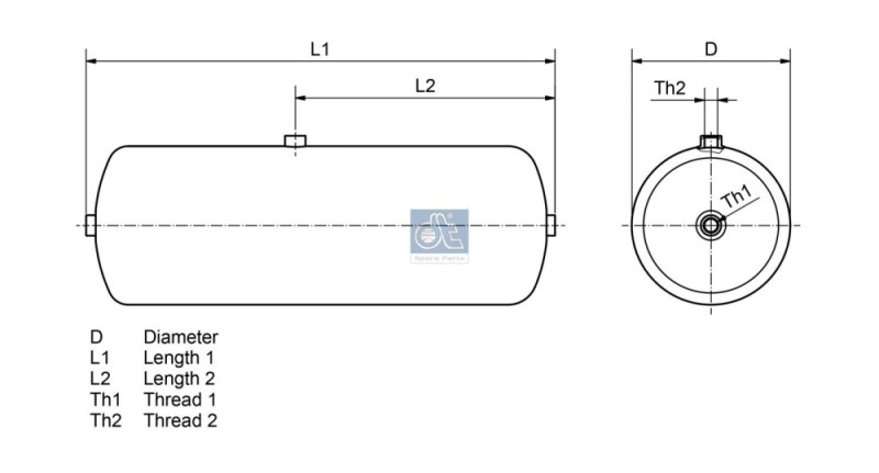 Air Tank DIESEL TECHNIC 1.18398 OE Ref 1360401 DIESEL TECHNIC