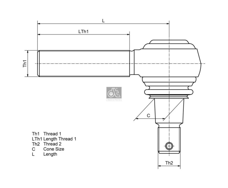 Steering Drag Link Angled Ball Joint DIESEL TECHNIC 2.53431 21448350 DIESEL TECHNIC