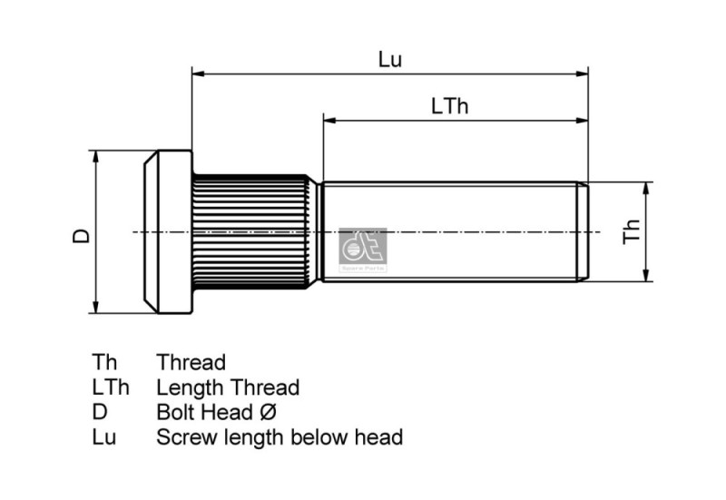 Wheel Stud DIESEL TECHNIC 2.65094 OE Ref 20515519 DIESEL TECHNIC