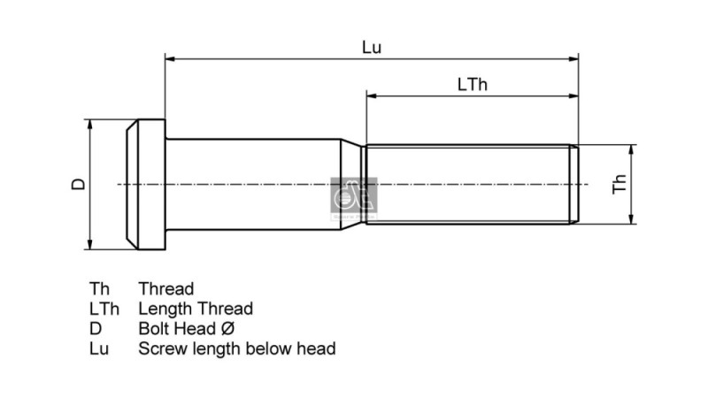 Wheel Stud DIESEL TECHNIC 4.40109 OE Ref 0004012471 DIESEL TECHNIC