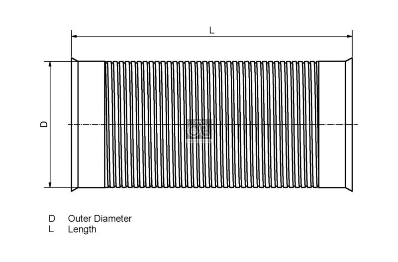 Exhaust Flex Pipe DIESEL TECHNIC 4.61044 OE Ref 022151000 DIESEL TECHNIC