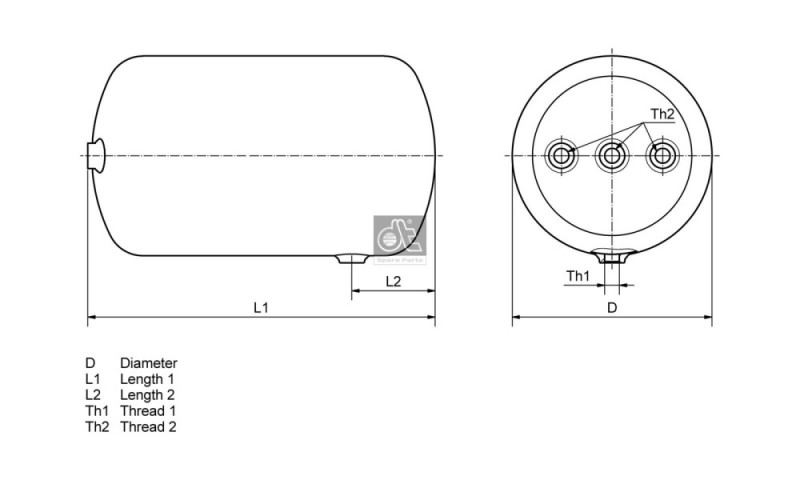 Air Tank DIESEL TECHNIC 4.66427 OE Ref 0034323201 DIESEL TECHNIC