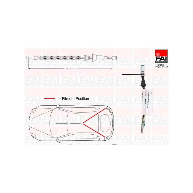 Handbrake Cable Pull FAI FBC0079 OE Ref 18045189 FAI