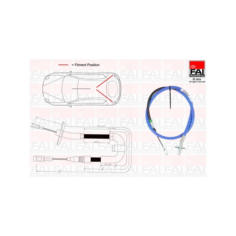 Handbrake Cable Pull FAI FBC0164 OE Ref 2D0609721 FAI