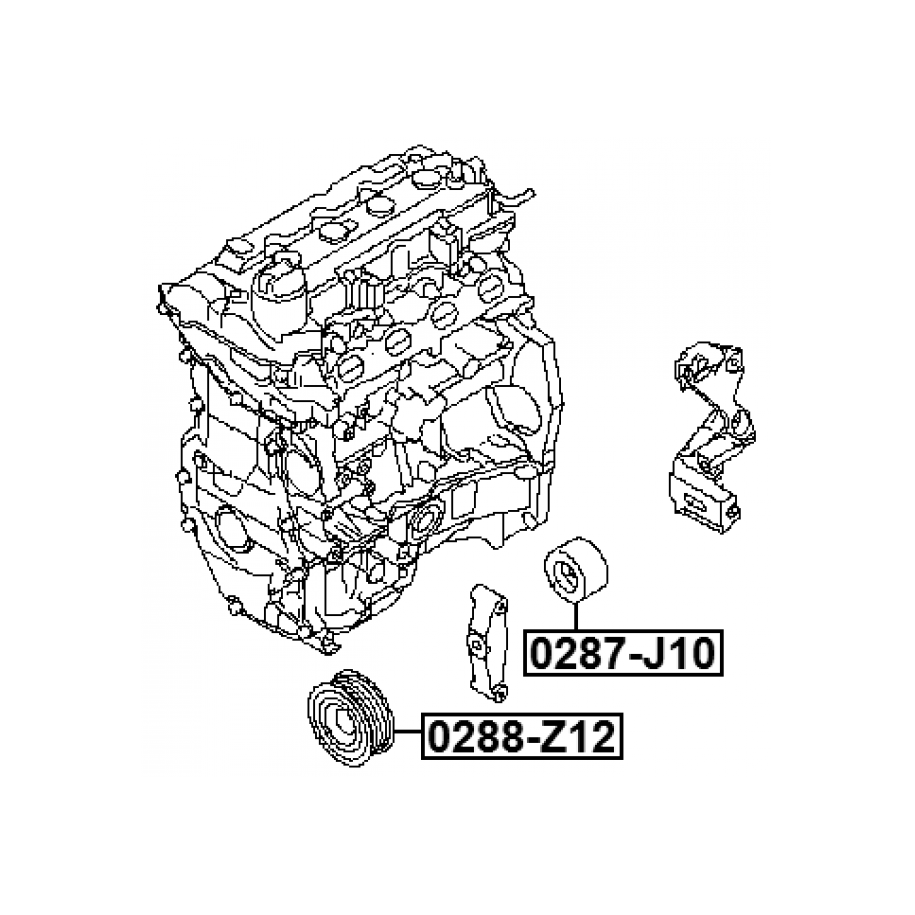 Poulie de tension FEBEST 0287-J10 pour RENAULT, NISSAN, DACIA 11927-1HC0A FEBEST