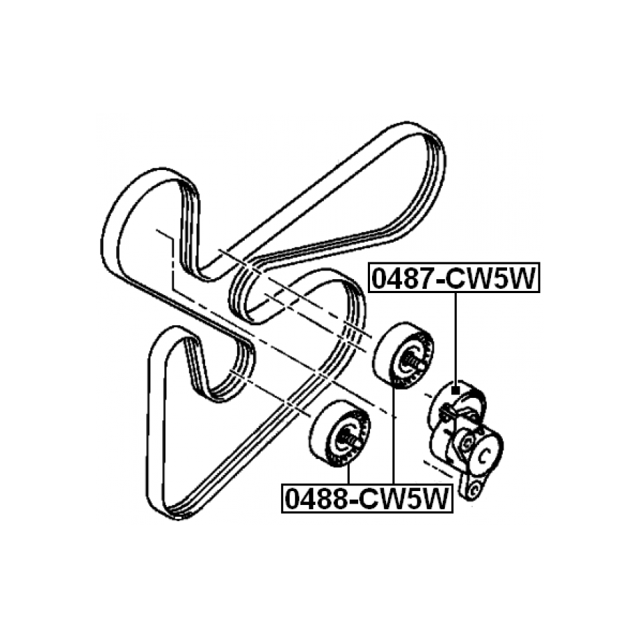 Poulie de renvoi FEBEST 0488-CW5W pour JEEP et plus encore... FEBEST