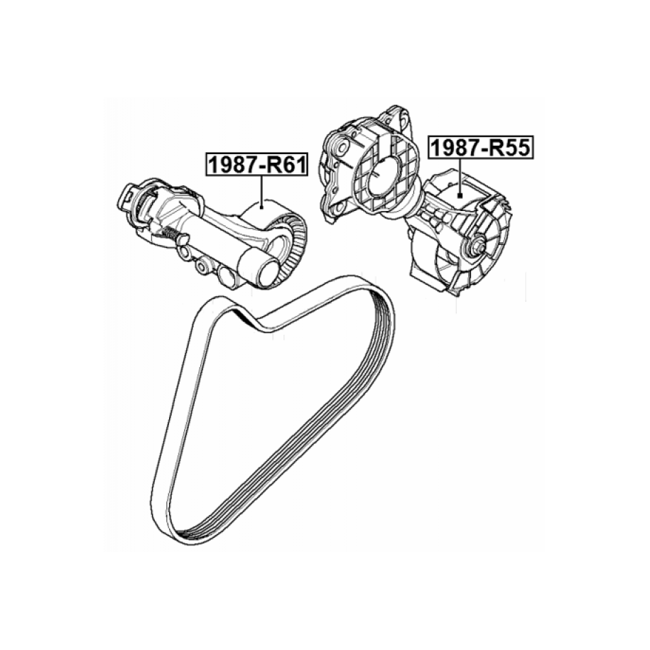 Poulie de tension FEBEST 1987-R55 pour PEUGEOT, MINI, CITROËN, BMW FEBEST