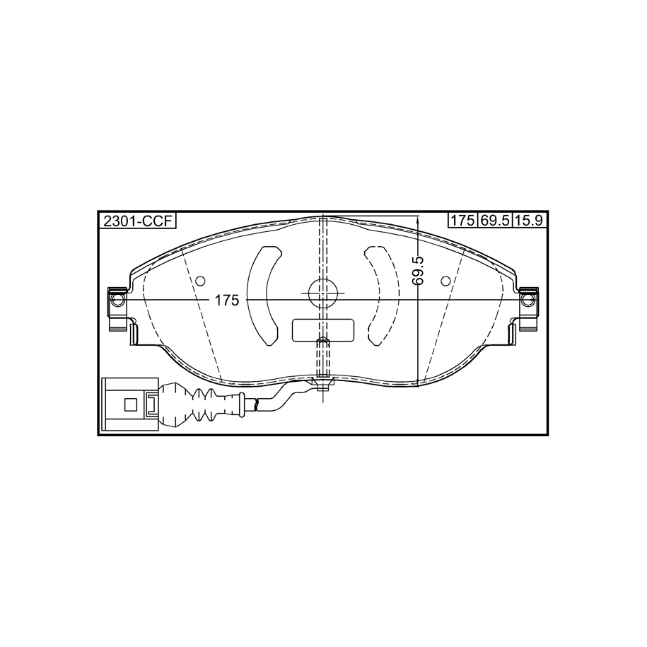 Kit de plaquettes de frein avant FEBEST 2301-CCF pour VW, AUDI, SKODA 3C0698151E FEBEST