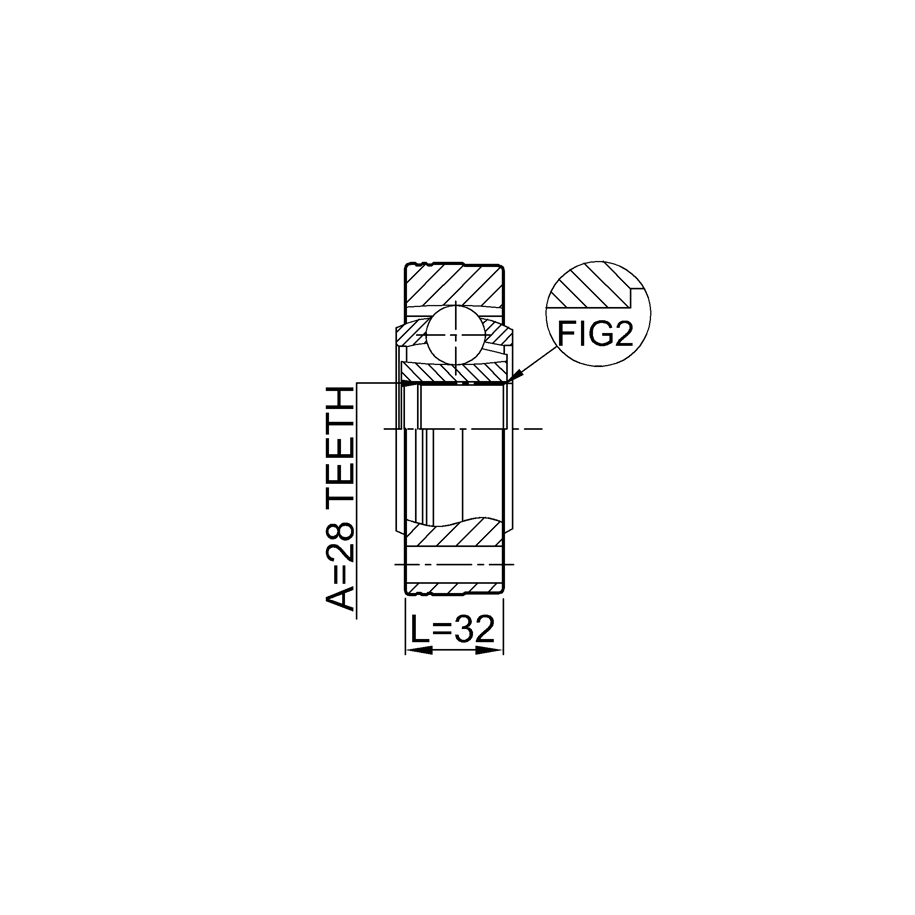 Joint homocinétique intérieur FEBEST 2311-8103 pour VW Transporter, Californie FEBEST