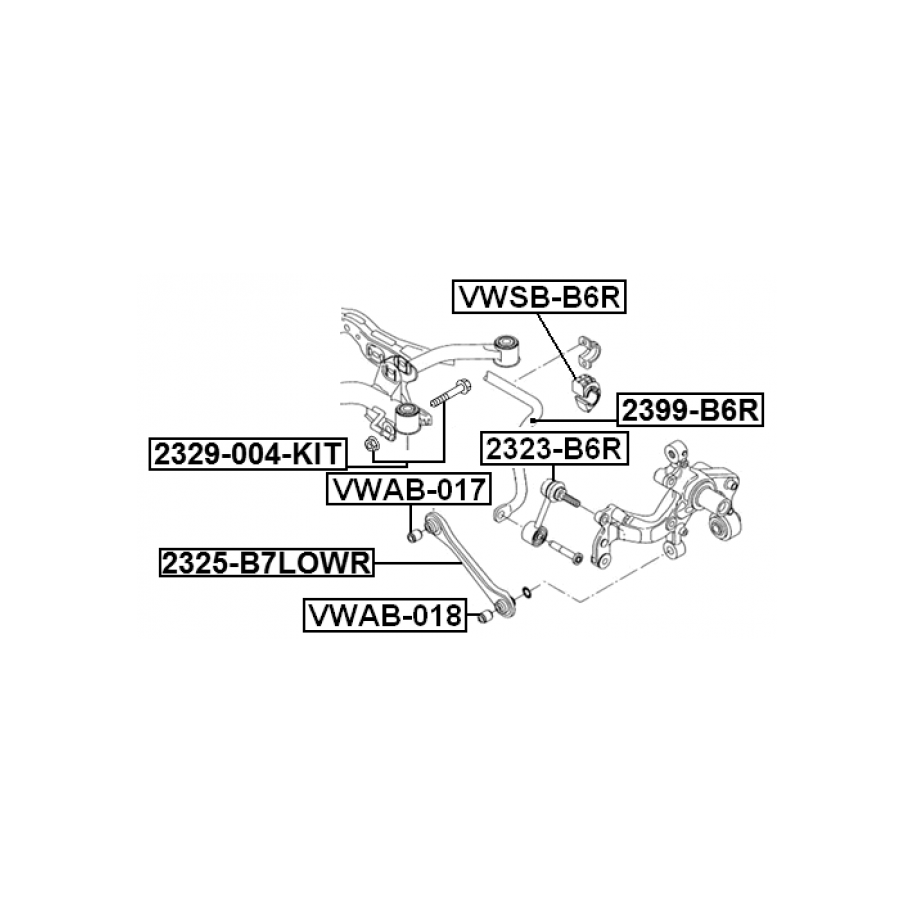 Biellette de barre stabilisatrice arrière FEBEST 2323-B6R pour VW, AUDI, SKODA, SEAT FEBEST