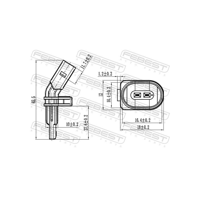 Capteur de vitesse de roue ABS FEBEST 23606-015 pour AUDI, CUPRA, PORSCHE et plus encore... FEBEST
