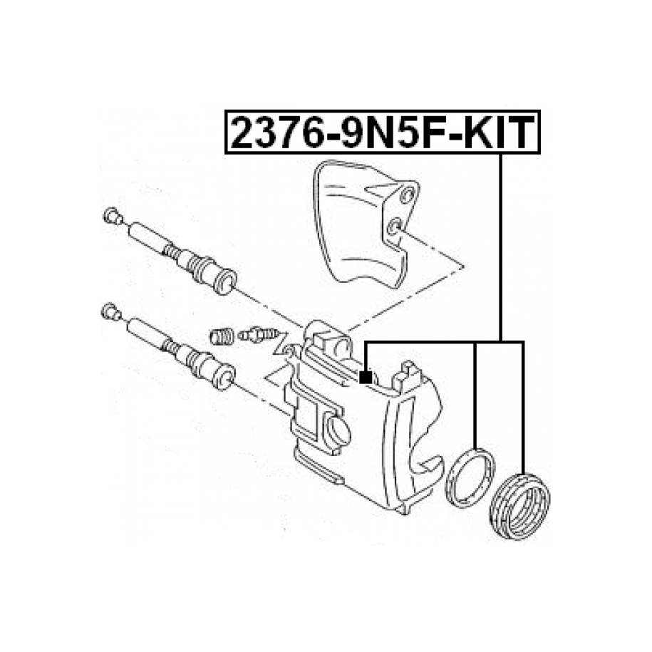 Kit de réparation FEBEST, piston d'étrier avant 2376-9N5F-KIT pour VW et plus encore... FEBEST