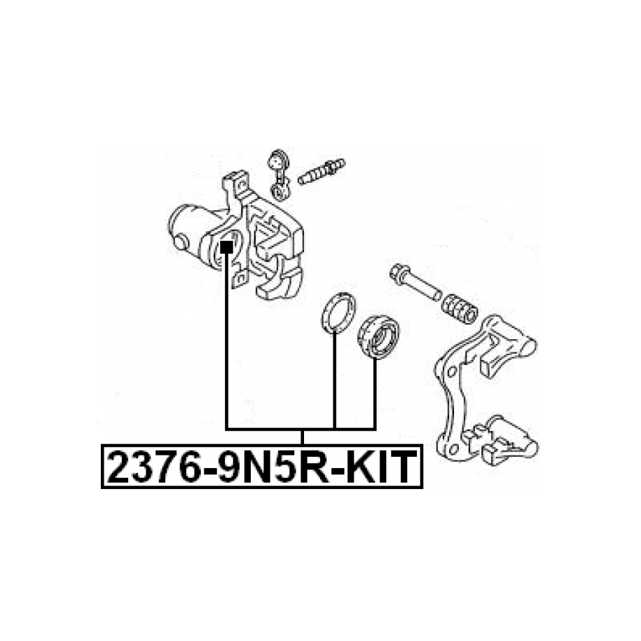 Kit de réparation de piston d'étrier arrière FEBEST 2376-9N5R-KIT pour RENAULT et plus encore... FEBEST