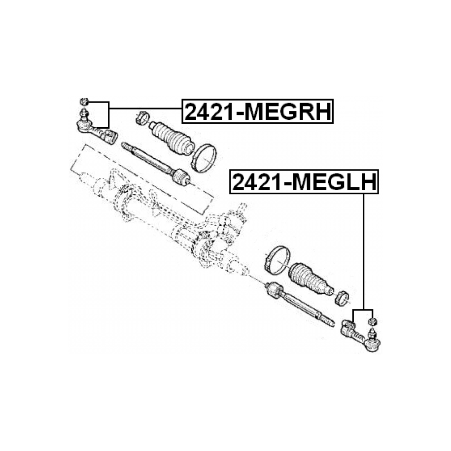 Rotule de direction droite FEBEST 2421-MEGRH pour RENAULT 6000022721 FEBEST