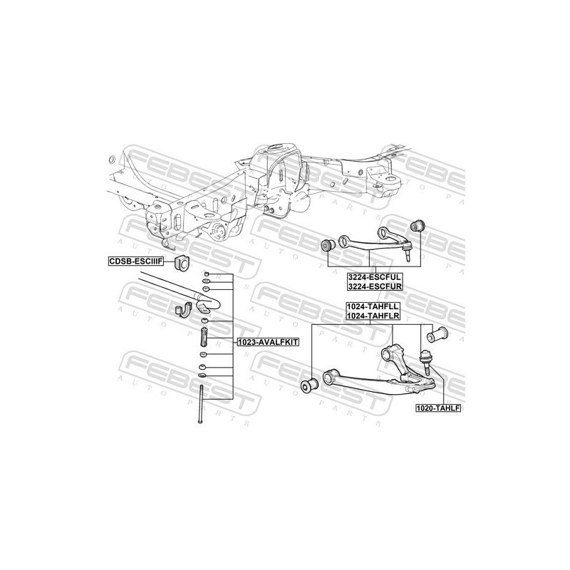 Bras de suspension arrière FEBEST 3224-ESCFUL pour CADILLAC, CHEVROLET et plus encore... FEBEST
