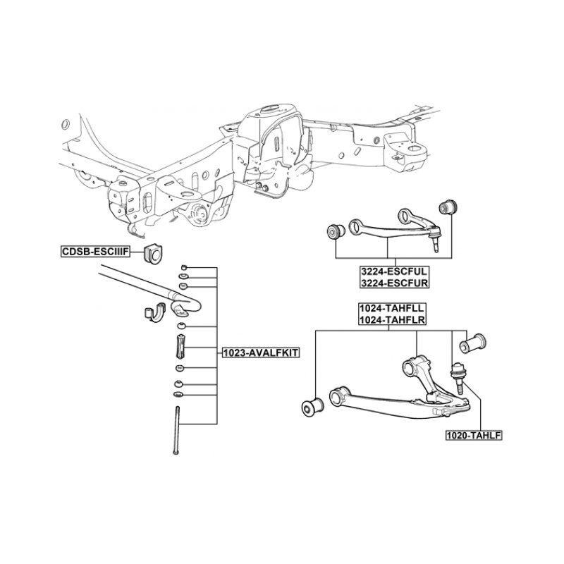 Bras de suspension arrière FEBEST 3224-ESCFUL pour CADILLAC, CHEVROLET et plus encore... FEBEST