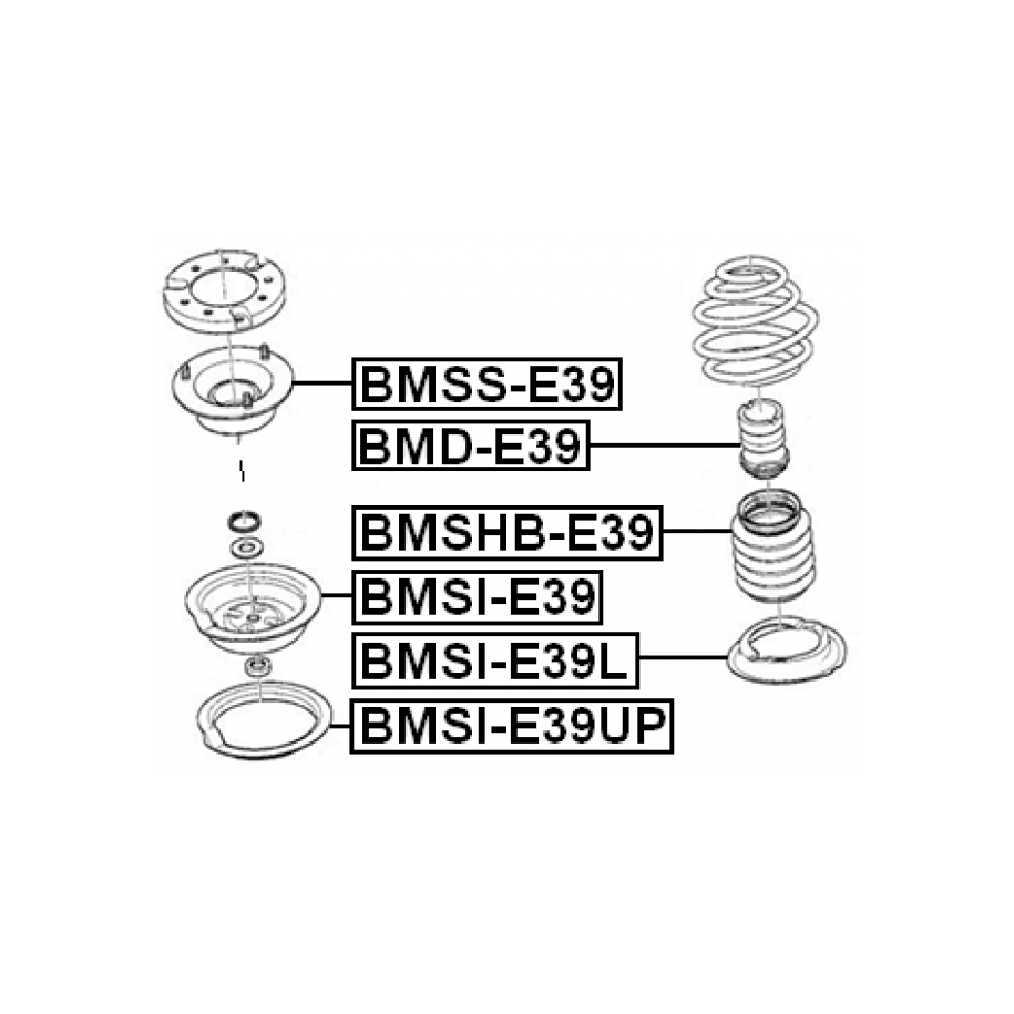Ressort de siège supérieur FEBEST BMSI-E39UP pour BMW Série 5, Série 3 et Série 6 FEBEST