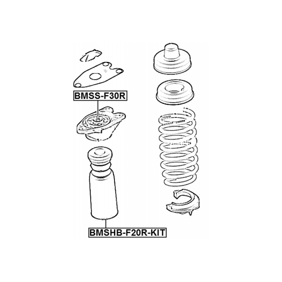 Support d'amortisseur arrière FEBEST BMSS-F30R pour BMW, MINI 33506791706 FEBEST