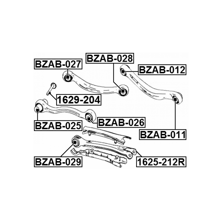 Bague de biellette arrière FEBEST BZAB-029 pour MERCEDES, DODGE, CHRYSLER 04743244AA FEBEST