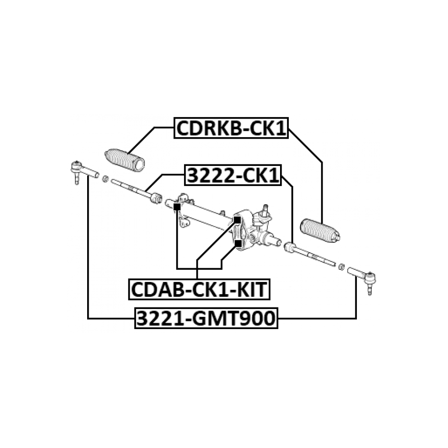 Kit de bagues de crémaillère de direction FEBEST CDAB-CK1-KIT pour CHEVROLET et plus encore... FEBEST