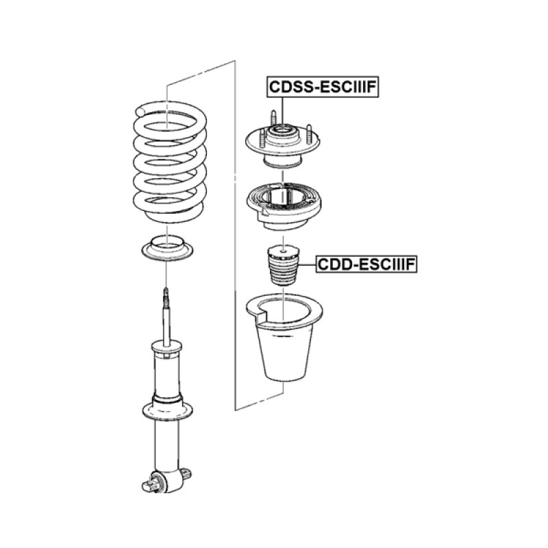 Tampon de suspension en caoutchouc FEBEST CDD-ESCIIIF pour CADILLAC et plus encore... FEBEST