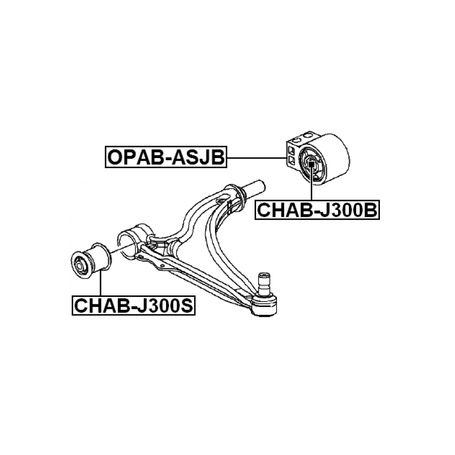 Silentbloc arrière FEBEST sans support, bras de suspension avant (hydraulique) CHAB-J300B pour VAUXHALL et autres FEBEST