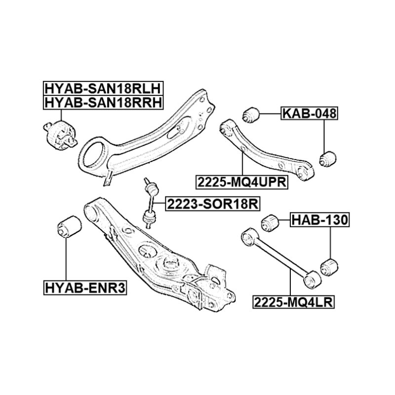 Support de bras de suspension arrière FEBEST KAB-048 pour HYUNDAI et plus encore... FEBEST