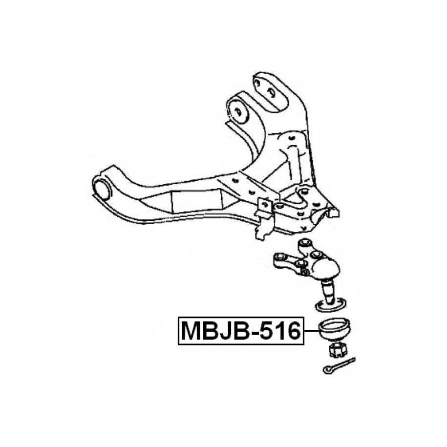 Soufflet de rotule de bras de suspension inférieur FEBEST MBJB-516 pour MITSUBISHI, HYUNDAI FEBEST