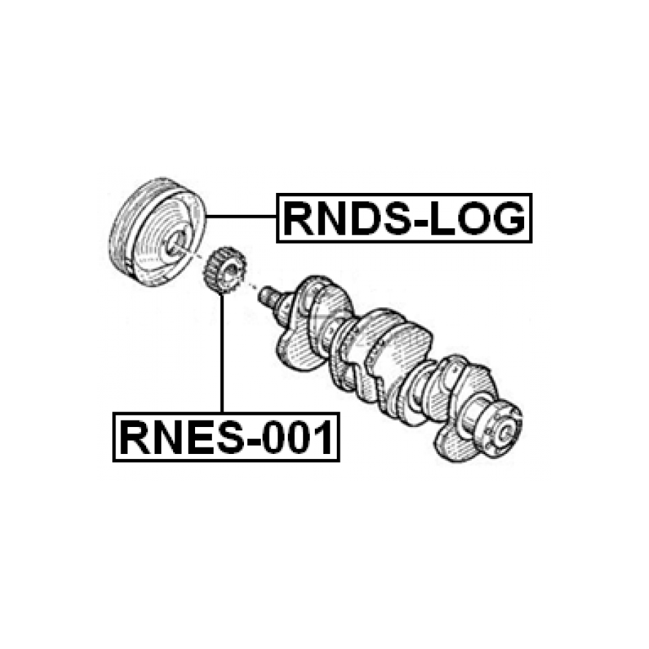 Poulie de vilebrequin FEBEST RNDS-LOG pour RENAULT, DACIA 7700273916 FEBEST