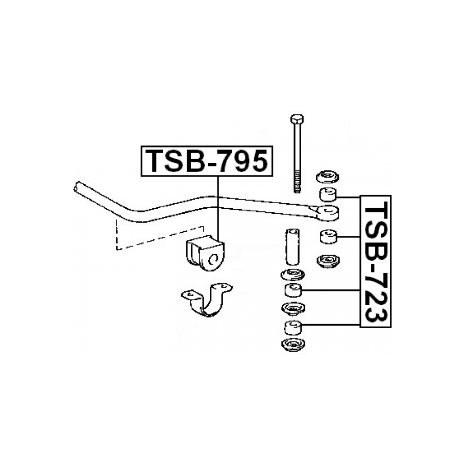 Silentbloc de barre stabilisatrice arrière FEBEST TSB-723 pour TOYOTA, MAZDA UH71-34-152 FEBEST