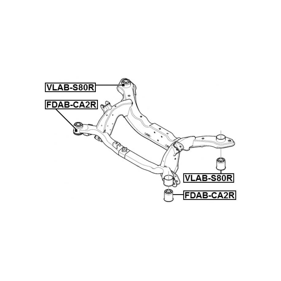 Silentbloc arrière de berceau FEBEST VLAB-S80R pour VOLVO, FORD 1437192 FEBEST