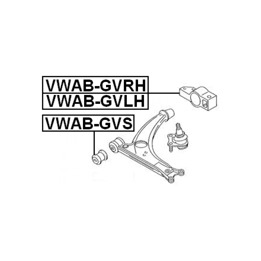 Silentbloc arrière FEBEST, bras de suspension avant droit VWAB-GVRH pour VW et autres... FEBEST