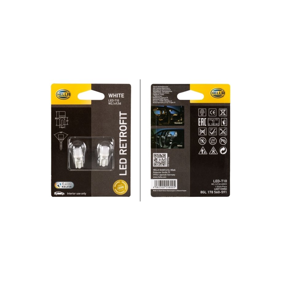 Interior Light Bulb HELLA 8GL 178 560-591 OE Ref 165754 HELLA