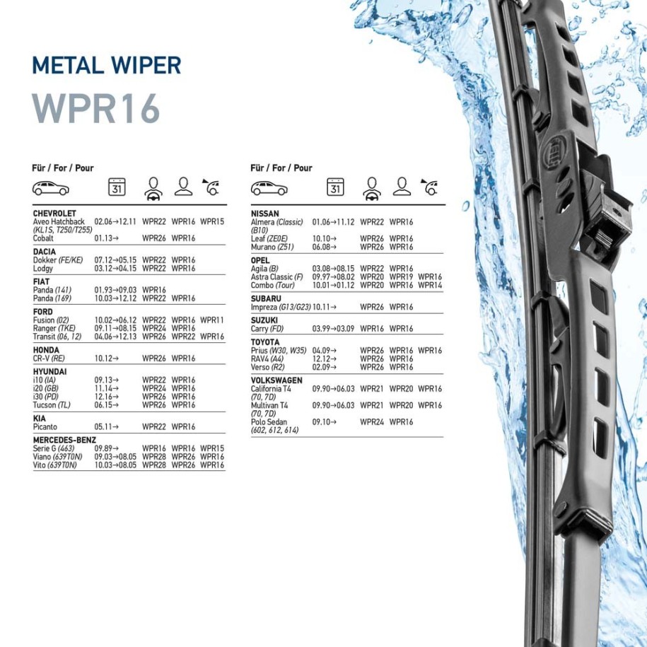Wiper Blade HELLA 9XW 190 253-161 OE Ref 161-955-425/H HELLA
