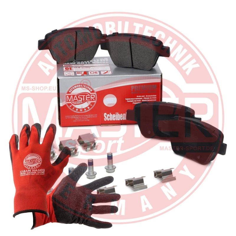 Brake Pad Set + Cleaner MASTER-SPORT 13046038582T-SET-MSP OE Ref 5K0698451 MASTER SPORT
