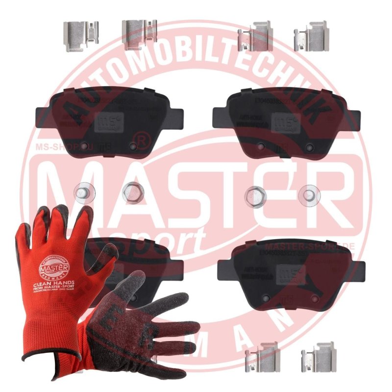 Brake Pad Set + Cleaner MASTER-SPORT 13046038582T-SET-MSP OE Ref 5K0698451 MASTER SPORT